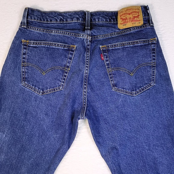Levis 559 Relaxed Straight Jeans Mens W33 L30 Blue Denim Medium Wash Rare Tag - Picture 11 of 16